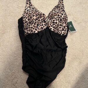 Leopard Print One Piece Swimsuit